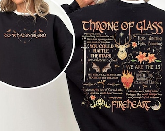 Throne Of Glass Book 2 Sided Sweatshirt, Aelin Galathynius The Thirteen Inspired Shirt, Sjm Merch, Fantasy Reader Apparel