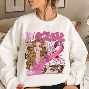 Breast Cancer Awareness Sweatshirt, Breast Cancer Month Crewneck, Cancer Support Hoodie, Pink Ribbon Sweater, I'M A Survivor
