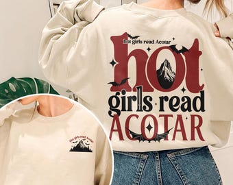 Hot Girls Read Acotar Shirt, Fantasy Book Merch For Fans, The Night Court Sweatshirt, Hoodie Gift For Book Lover