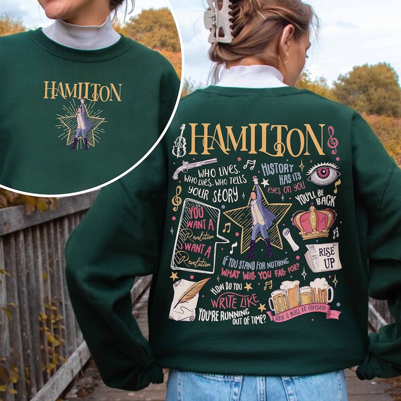 Sudadera con cita musical de Hamilton, camiseta Revolutionary Line inspirada en Lin-Manuel Miranda, camiseta musical estadounidense imagen 4