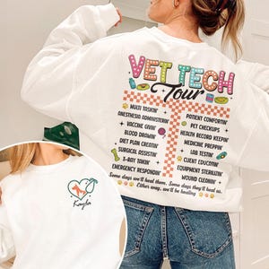 Vet Tech Tour Sweatshirt, Vet Tech Shirt, Personalized Vet Tech Gift, Gift For Veterinarian, Animal Lover, Vet Tech Week 2024 Hoodie