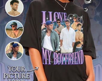 I Love My Boyfriend Shirt Custom, I Love My Bf Custom Picture, Boyfriend Bootleg TShirt, 90s Bootleg TShirt, Gift For Her, Gift for Kpop Fan