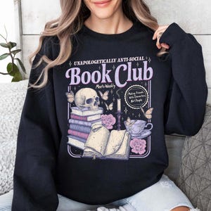 Anti Social Book Club Shirt Sweatshirt, Romance Reader Tshirt, Anti Social Reader, Introverted Reader Tee, Bookish Shirt For Book Lover