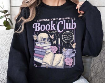 Anti Social Book Club Shirt Sweatshirt, Romance Reader Tshirt, Anti Social Reader, Introverted Reader Tee, Bookish Shirt For Book Lover