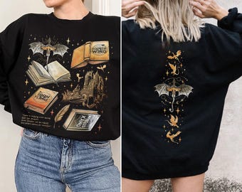 Fourth Wing Series Two Sided Sweatshirt For Fans, War College Crewneck, Dragon Rider Hoodie, Book Merch Gift