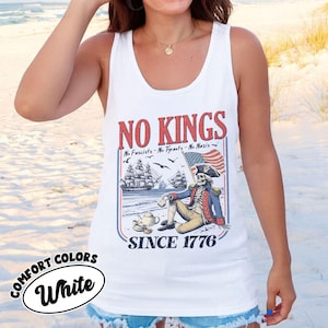 No Kings Since 1776 Tank Top, Rejecting Kings Top, Protest Shirt, No Kings In America 86/47, 4th Of July America Tee