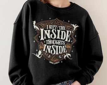 Ridoc Quest Squad Sweatshirt, I Kept The Inside Thoughts Inside Tee, Onyx Storm Fourth Wing Shirt For Fans, Bookish Gift