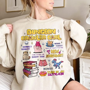 Dungeon Crawler Carl T Shirt, New Achievement Sweatshirt, Princess Donut & Mongo Tee, Bookish Graphic Sci-Fi Reader Gift