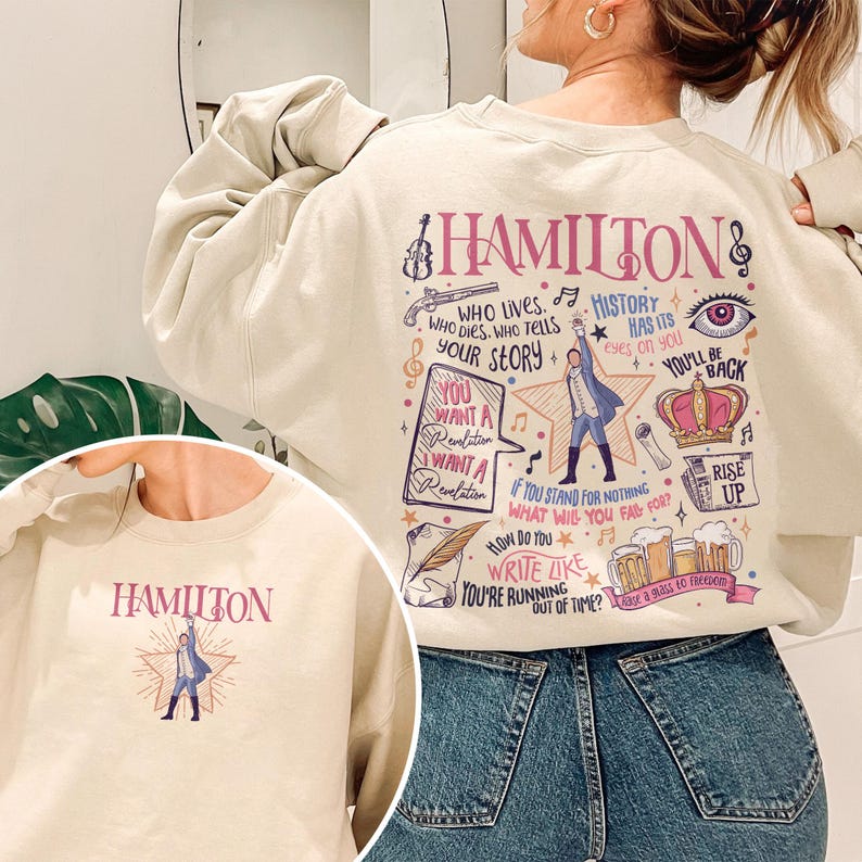 Sudadera con cita musical de Hamilton, camiseta Revolutionary Line inspirada en Lin-Manuel Miranda, camiseta musical estadounidense imagen 6
