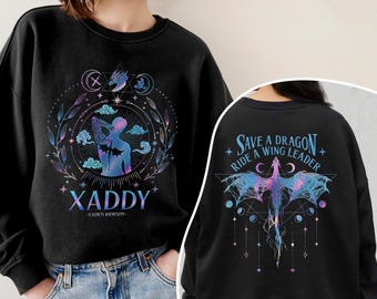 Xaden Riorson Sweatshirt, Trendy Xaddy Shirt, Xaden Fourth Wing Fan Shirt, Onyx Storm Merch, Dragon Rider 2 Sided TShirt