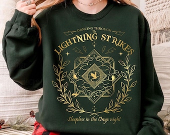 Onyx Storm Dancing Through The Lightning Strikes Sweatshirt, Fourth Wing Inspired Shirt, Dragon Lover Tshirt