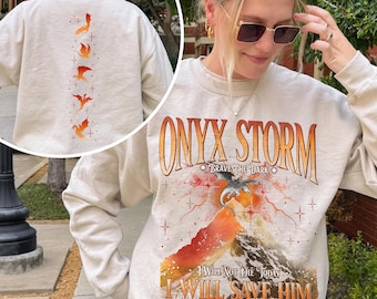 Fourth Wing Series Sweatshirt For Fan, Brave The Dark Onyx T Shirt, Dragon Lover Crewneck, Gift For Book Lover