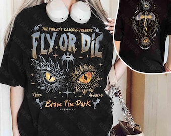 Dragon Rider Shirt, Onyx Storm Brave The Dark Sweatshirt, Fly Or Die Fourth Wing Series Tee, Gift For Dragon Books Lover