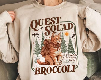 Onyx Storm Quest Squad Broccoli Sweatshirt, Broccoli Cat TShirt, Ridoc Romantasy Fan Shirt, Dragon Rider Tee, Bookworm Gifts