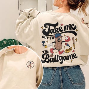 Take Me Out To The Ballgame Baseball Sweatshirt, Peanuts and Cracker Jacks T-Shirt, Baseball Mom Tee, Baseball Game Day Gift