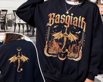 Basgiath War College Two Sided Comfort Colors Shirt, Fourth Wing Onyx Storm T Shirt, Tairn And Andarna Merch, Dragon Riders Gift, Book Lover