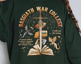 Basgiath War College Sweatshirt, Fourth Wing Books Tshirt, Dragon Rider Bookish Tee, Book Merch Gift For Fan