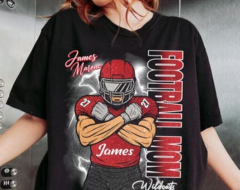 Custom Football Player Shirt, Football Mom T-shirt, Personalized Football Team Shirt, Personalized Player Shirt, Senior Night Tee