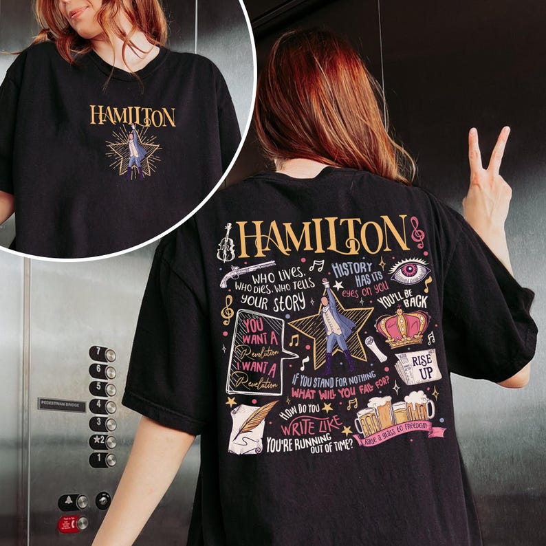 Sudadera con cita musical de Hamilton, camiseta Revolutionary Line inspirada en Lin-Manuel Miranda, camiseta musical estadounidense imagen 3