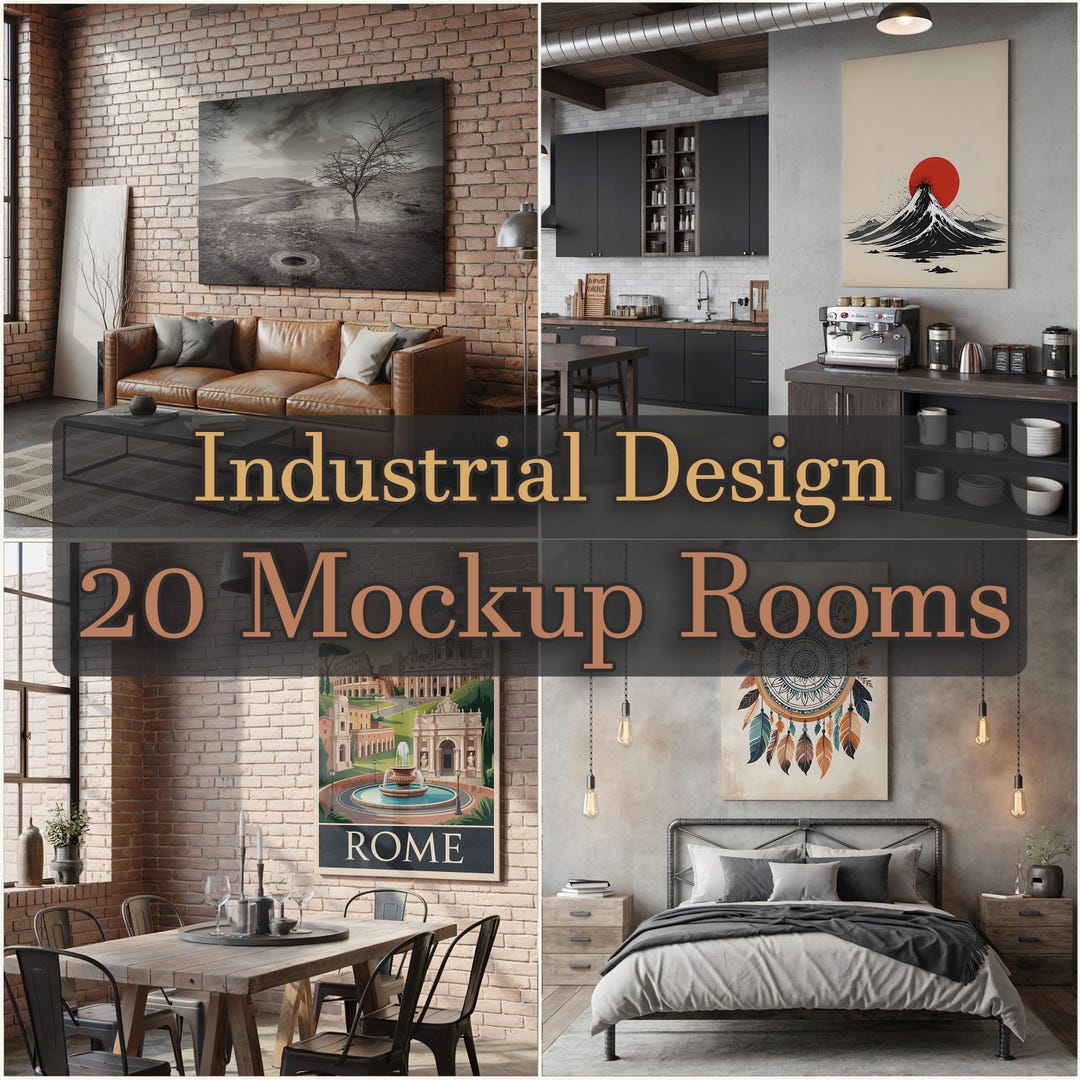 Curated visual reference: Gallery Detail: Industrial Design Wall Art Mockup Bundle Psd