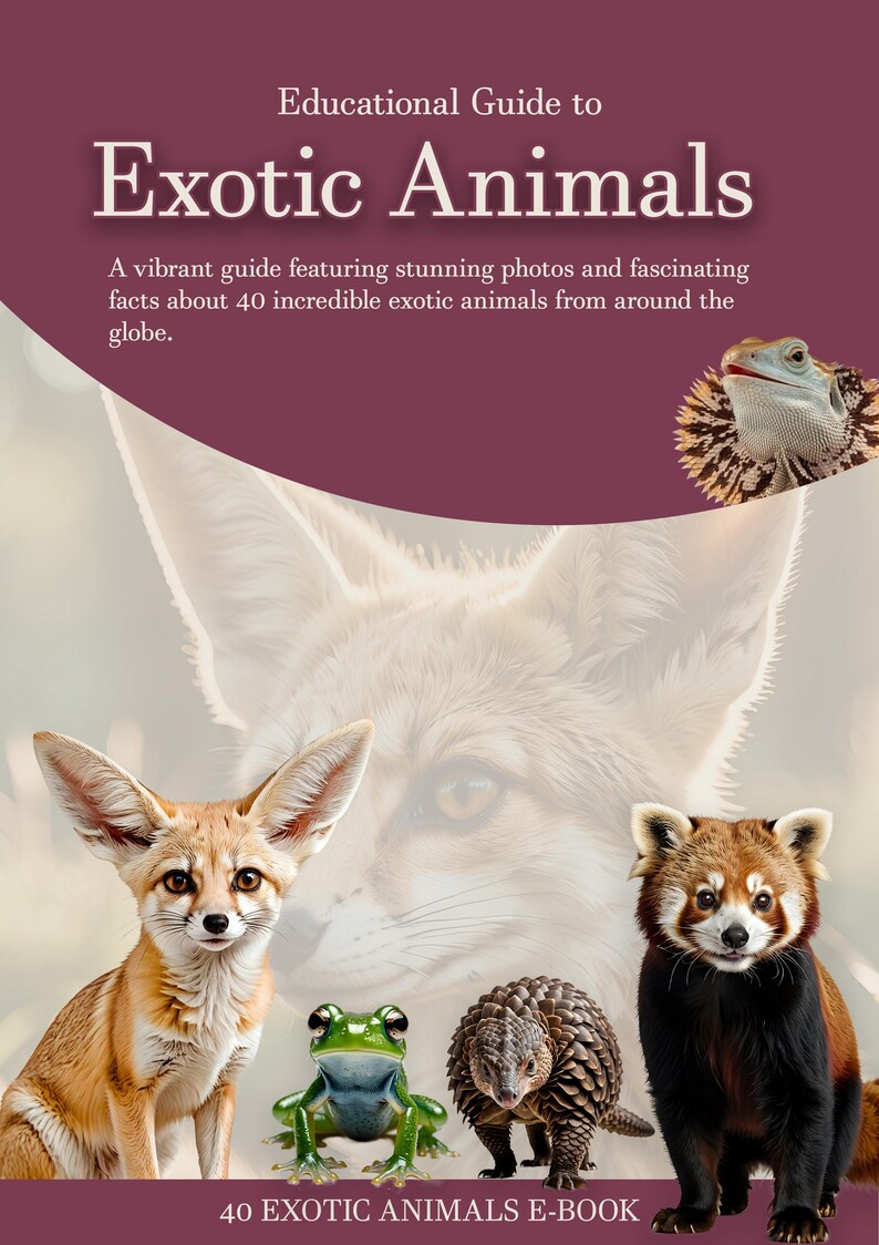 Exotic Animals Guide Bundle: E-book, Quiz, Poster (digital Prints) - Etsy