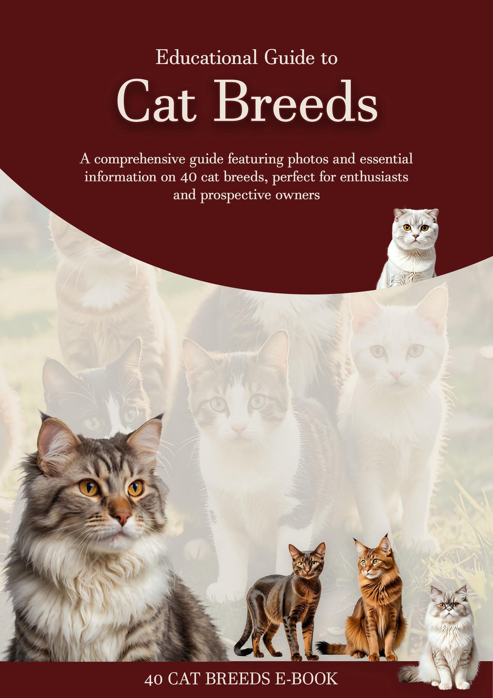 Cat Breed Guide Bundle: 40 Breeds Book, Quiz, Poster & Coloring ...