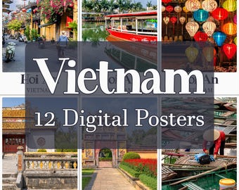 Vietnam Travel Art Prints: Modern Landmark Posters (Digital Download)