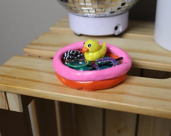Miniature Pool Trinket Dish, Duck Ring Holder, Desk Organizer