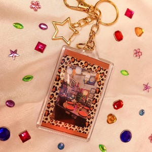 Y2K Custom Photo Keychain • Personalized Valentine Gift • Star Charm Keyring