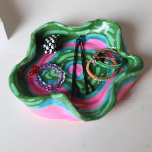 Colorful Ceramic Trinket Dish – Handmade Ring & Jewelry Holder Gift for Her