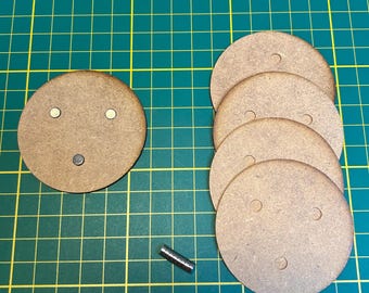 60 mm Bases inkl. Magnet für zb Warhammer, Frostgrave, Silver Bayonet, Role Play Games