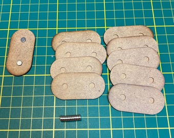 50x25 mm Bases gerundet inkl. Magnet für zb Warhammer, Frostgrave, Silver Bayonet, Role Play Games, Bolt Action, Kavallerie usw.