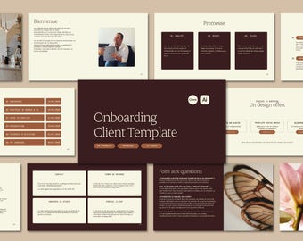 Onboarding template | Welcome guide | Client branding process | Welcome guide for graphic designers, editable on Canva & Illustrator