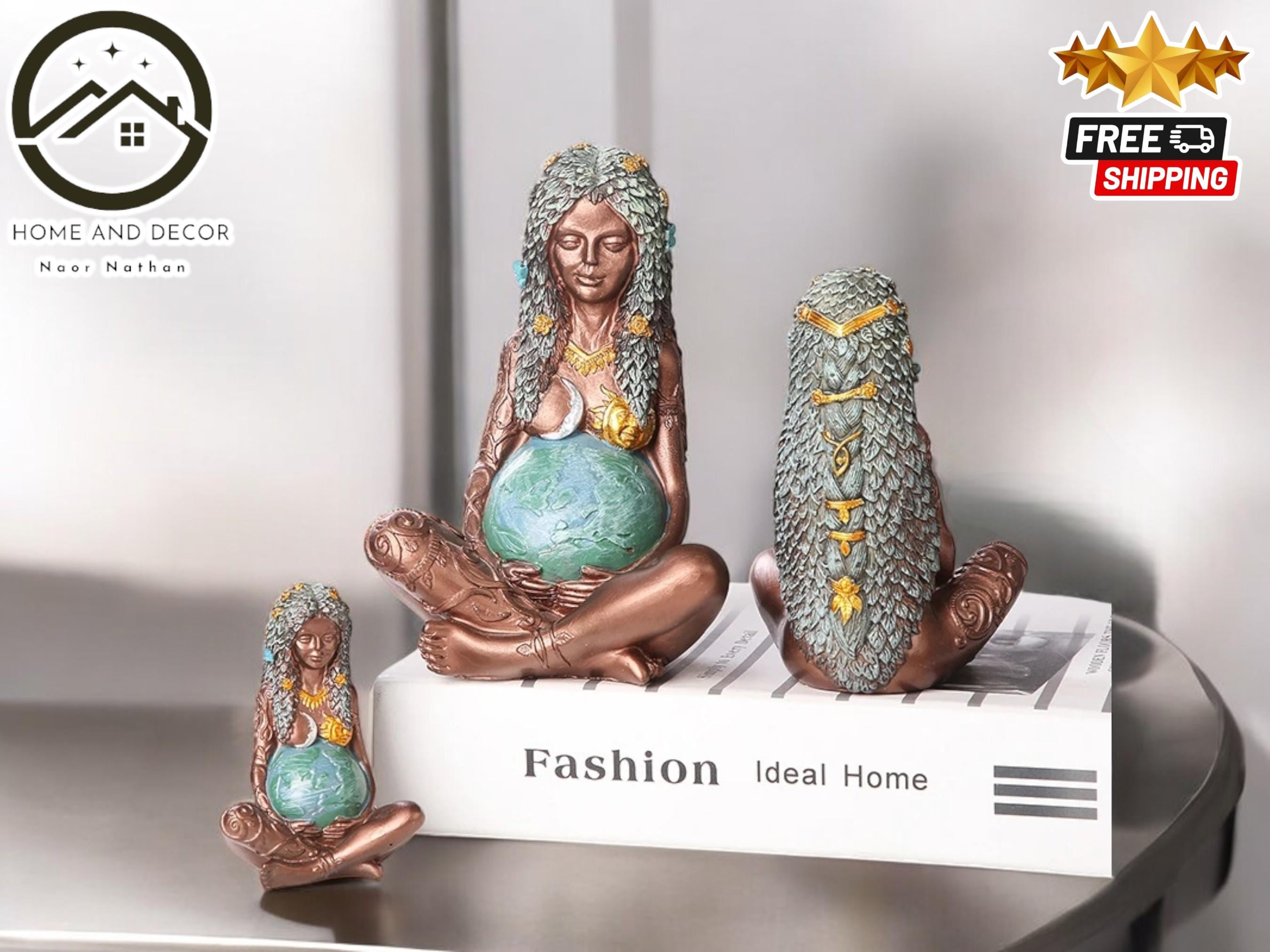 Statua Madre Terra Gaia 17,8cm In Resina - Decorazione Spirituale Dipinta A Mano - Foto 8