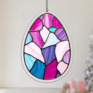 Moderne feine Kunst Galerie abstrakte Pinselstrich Osterei Kunstglas Fensterschmuck, bunte Buntglasur, Raumdekor, Weihnachtsgeschenk