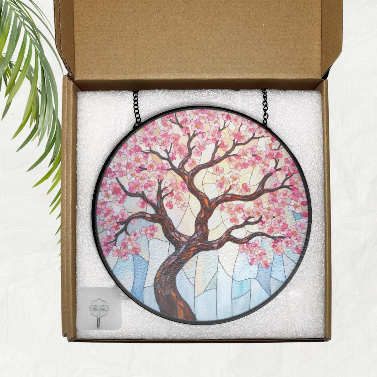 Cherry Blossom Glass Art Panel for Spring Window or Gift - Etsy