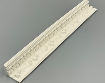 Dolls House Miniature 1/12 Ornate Rose Flora Coving Crown Moulding White Resin Period Architectural Feature by RepliCast Miniatures