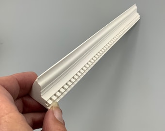 Dolls House Miniature 1/12 Ornate Classic Dentil Coving Crown Moulding White Resin Period Architectural Feature by RepliCast Miniatures
