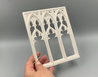 Dolls House Miniature 1:12 Scale Gothic Window Frame White Resin Period Architectural Feature by RepliCast Miniatures