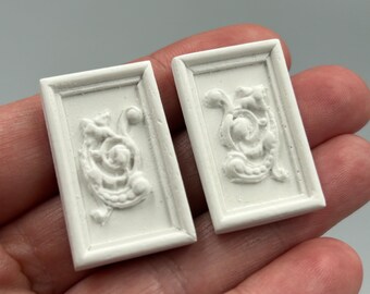 Dolls House Miniature Ornate Small Grand Panel (Pack of Two) 1:12 Scale