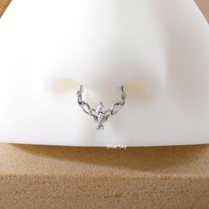 Butterfly Metamorphosis Septum Ring, Sterling Silver Septum Jewelry, 16G Daith Earring Hoop, Helix Tragus Piercing Jewelry, Septum Clicker