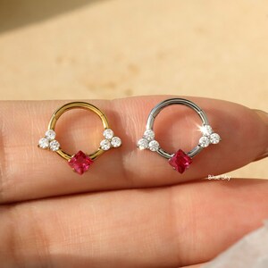 Implant Titanium Shiny Septum Clicker| 16G Hinged Septum Nose Ring| Silver Septum Jewelry| Gold Septum Piercing|Hypoallergenic Hoop 8/10mm