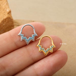 Glacier Star>> 16G Star Septum Rings, Stalen Septum Clicker, Zilveren Daith Earring Hoop, Helix Scharnierende Ring, Tragus Piercing Sieraden, Cadeau-idee