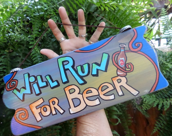 Run for Beer, Beer Run, Wood Sign, Running Sign, Marathon, Runner ...