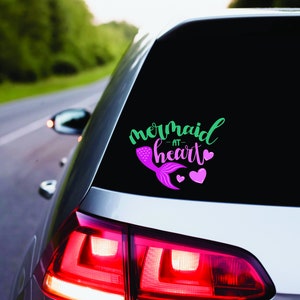 Mermaid At Heart Permanente Vinyl Decal Mermaid Life Mermaid Auto Accessoires