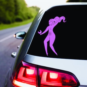 Dancing Goddess Decal Divine Feminine Crescent Moon Celestial Goddess Witchy Vibes Feminist Gift For Friend