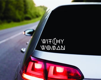 Witchy Woman Decal Moon Pentacle Witch Spooky Vibes Witchy Pagan Feminist Power Witchy Gift For Friend