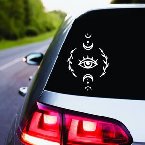 Mystieke boze oog raamsticker | Hippie | Boze oog | Maan | Auto-accessoires