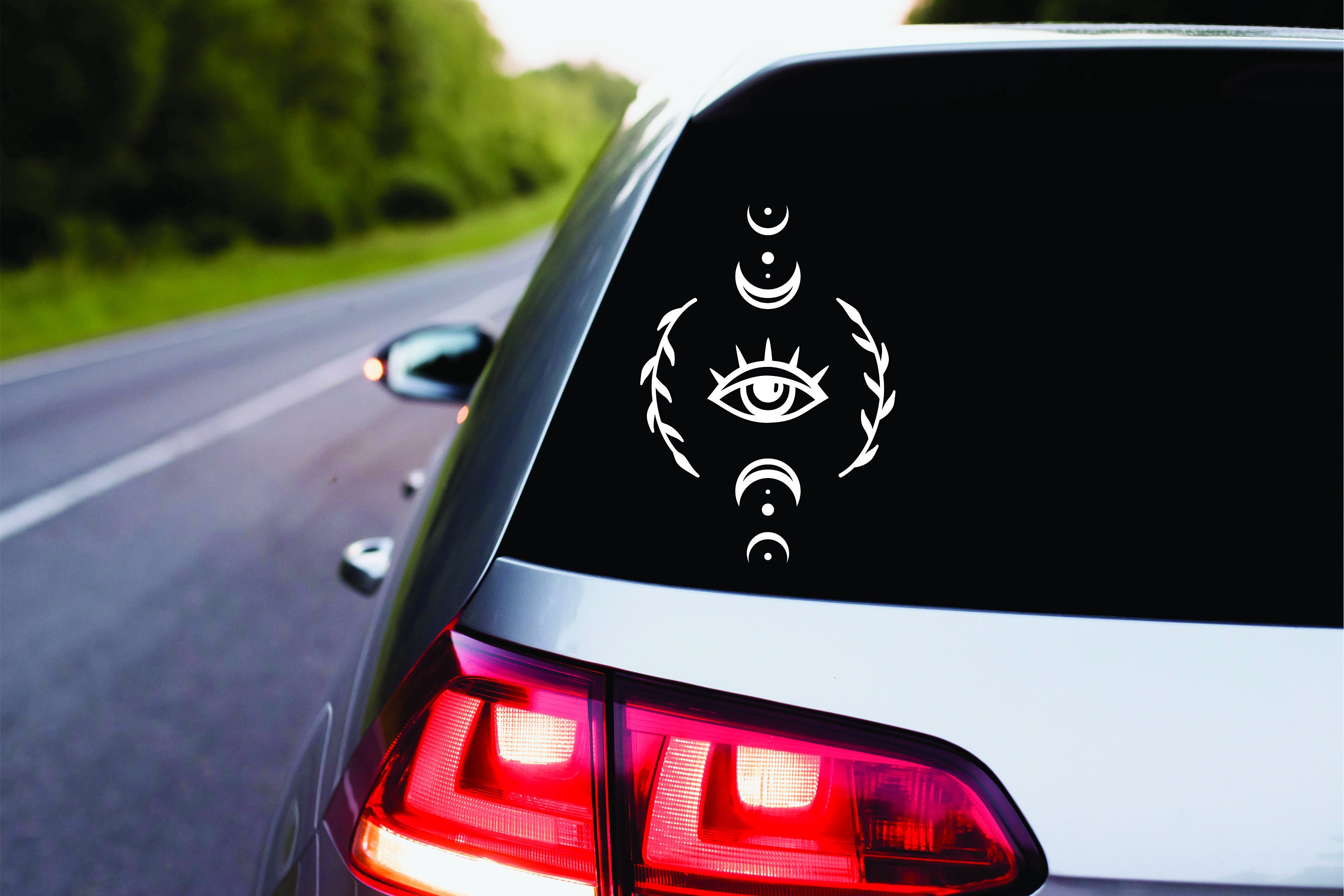 Evil Eye Window Decal Hippie Evil Eye Moon Mystical Protection Symbol ...
