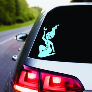 Celestial Goddess Decal Divine Feminine Crescent Moon Witchy Vibes Feminist Gift For Friend